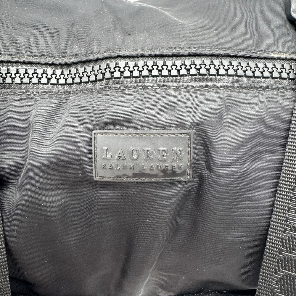 Lauren Ralph‎ Lauren Black Nylon Satchel Shoulder Bag 16x15x7 VTG 90s Read